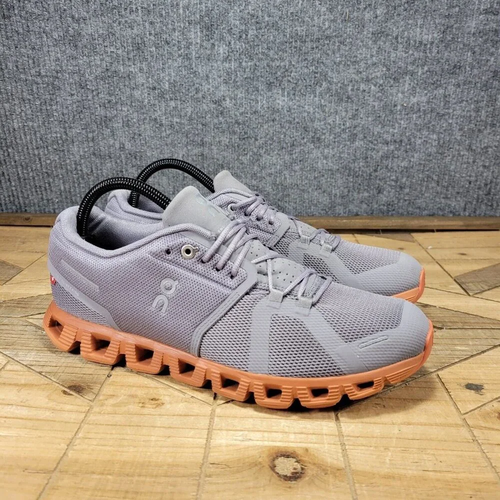 On Cloud 5 Mens Size 8.5 Zinc Grey Canyon Orange 59.98888 Running Athletic Shoes - Picture 1 of 11